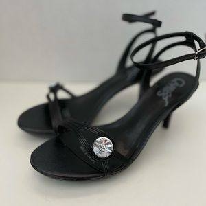 Carlos Santana Sparkle Black High Heel Sandals, Size 7.5M, NIB.